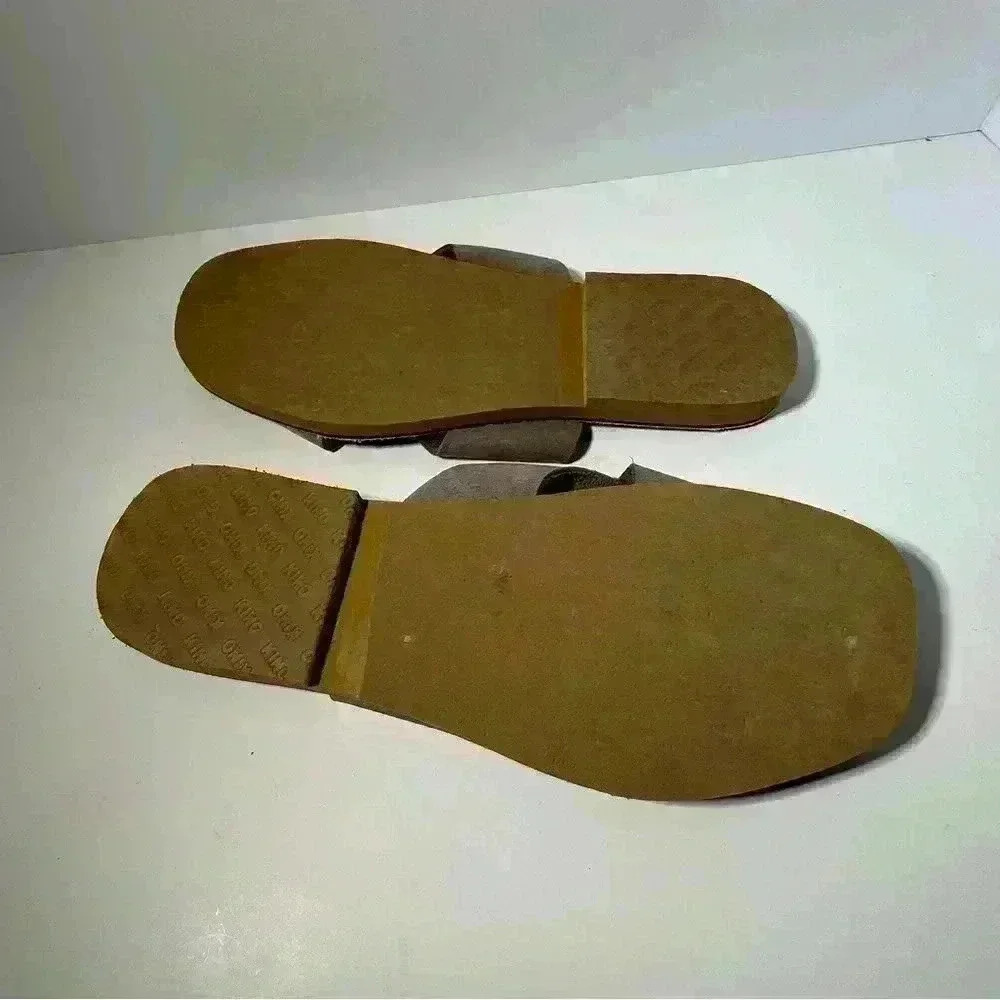 KINO Sandals Gray Leather Suede Slip On Handmade Key West Florida Women’s Size 9 - Picture 8 of 9